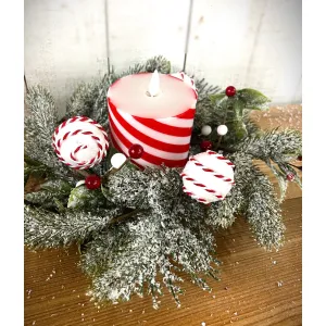 Christmas Peppermint 4.5in Candle Ring 1
