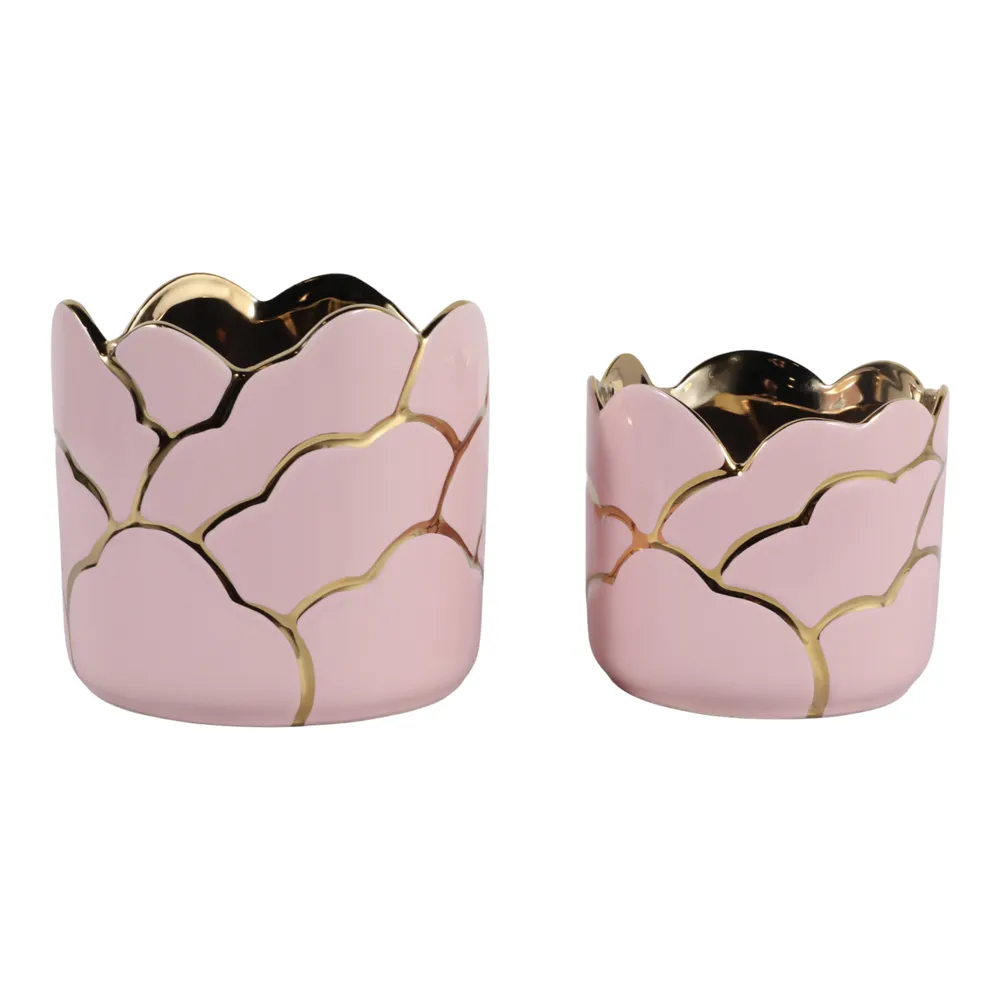 BRIGHTONROSE SET OF 2 PINK PLANTER 7 (IN)