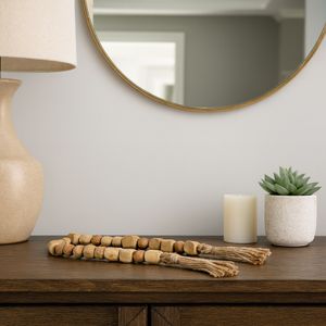 WOOD, 32X.75 BEAD GARLAND, NATURAL 2