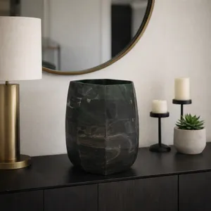 DYLANDALE GREEN GLASS VASE 15 (IN) 11