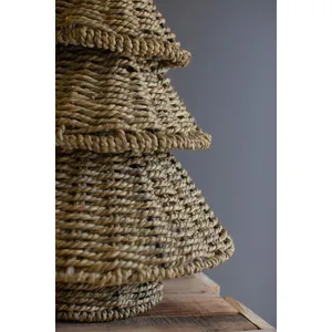 Set of 2 Small Woven Vine Christmas Trees 3
