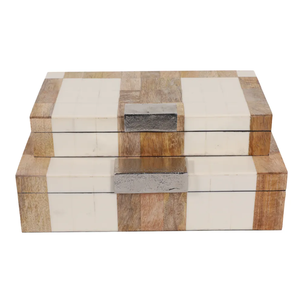 CALEVIEW SET OF 2 BROWN BOXES 3 (IN)