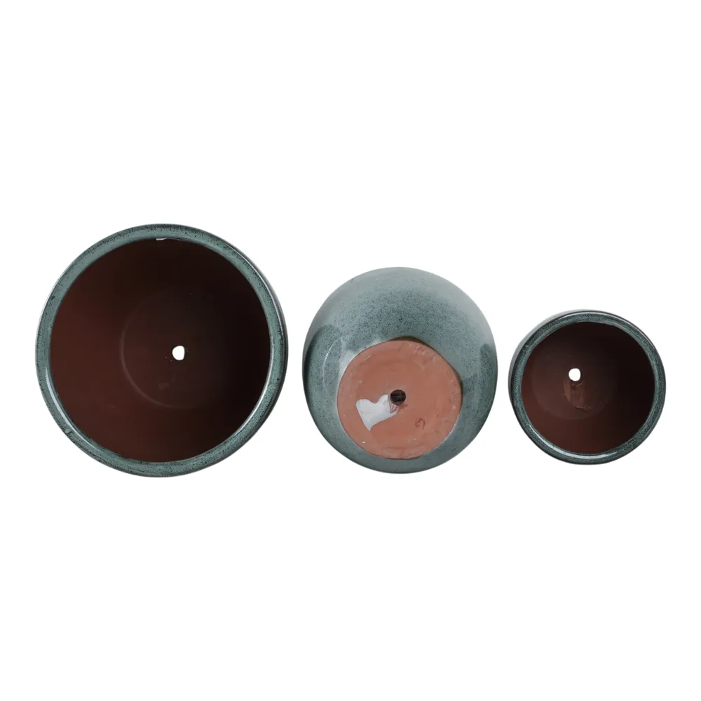 BOWENWELL SET OF 3 BLUE PLANTER 9 (IN)
