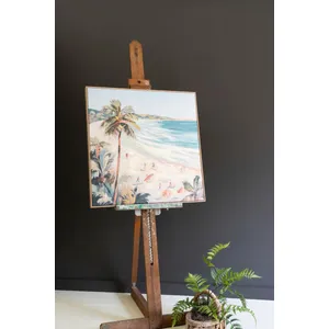 Framed Acrylic Beach Scene Painting 1