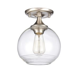 Angie 8'' Wide 1-Light Semi Flush Mount - Satin Nickel 2