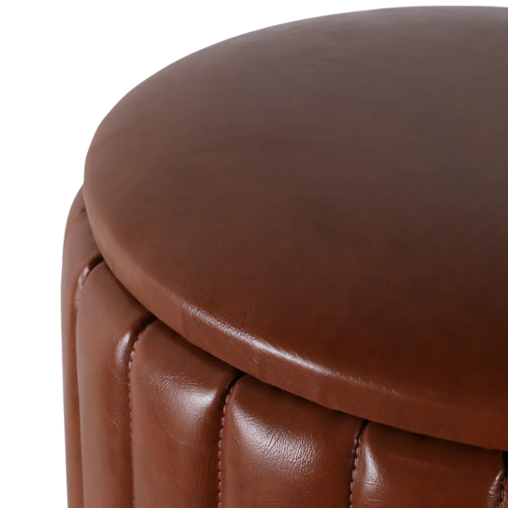 FIONACREST SET OF 2 BROWN OTTOMANS 18 (IN)