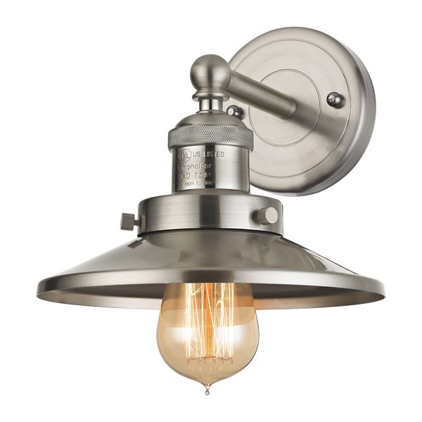 English Pub 8'' High 1-Light Sconce - Satin Nickel