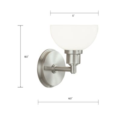 Whitman 8.5″ High 1-Light Sconce - Brushed Nickel