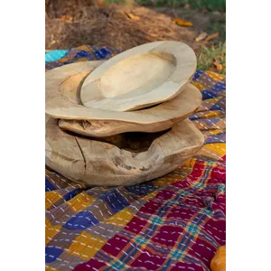 Set of 3 Rustic Teakwood Bowls 3