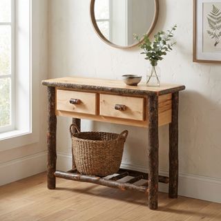 Hickory Two Drawer Sofa Table - Slate