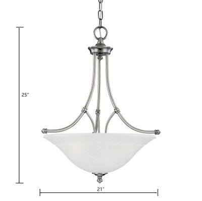 Harmony 21'' Wide 3-Light Pendant - Satin Pewter