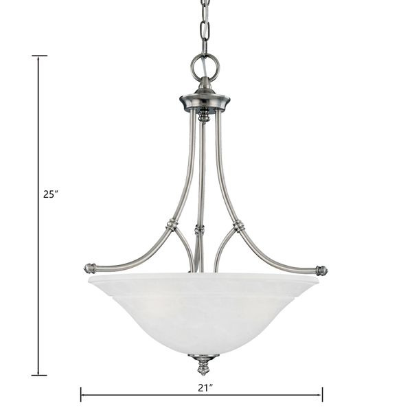 Harmony 21'' Wide 3-Light Pendant - Satin Pewter
