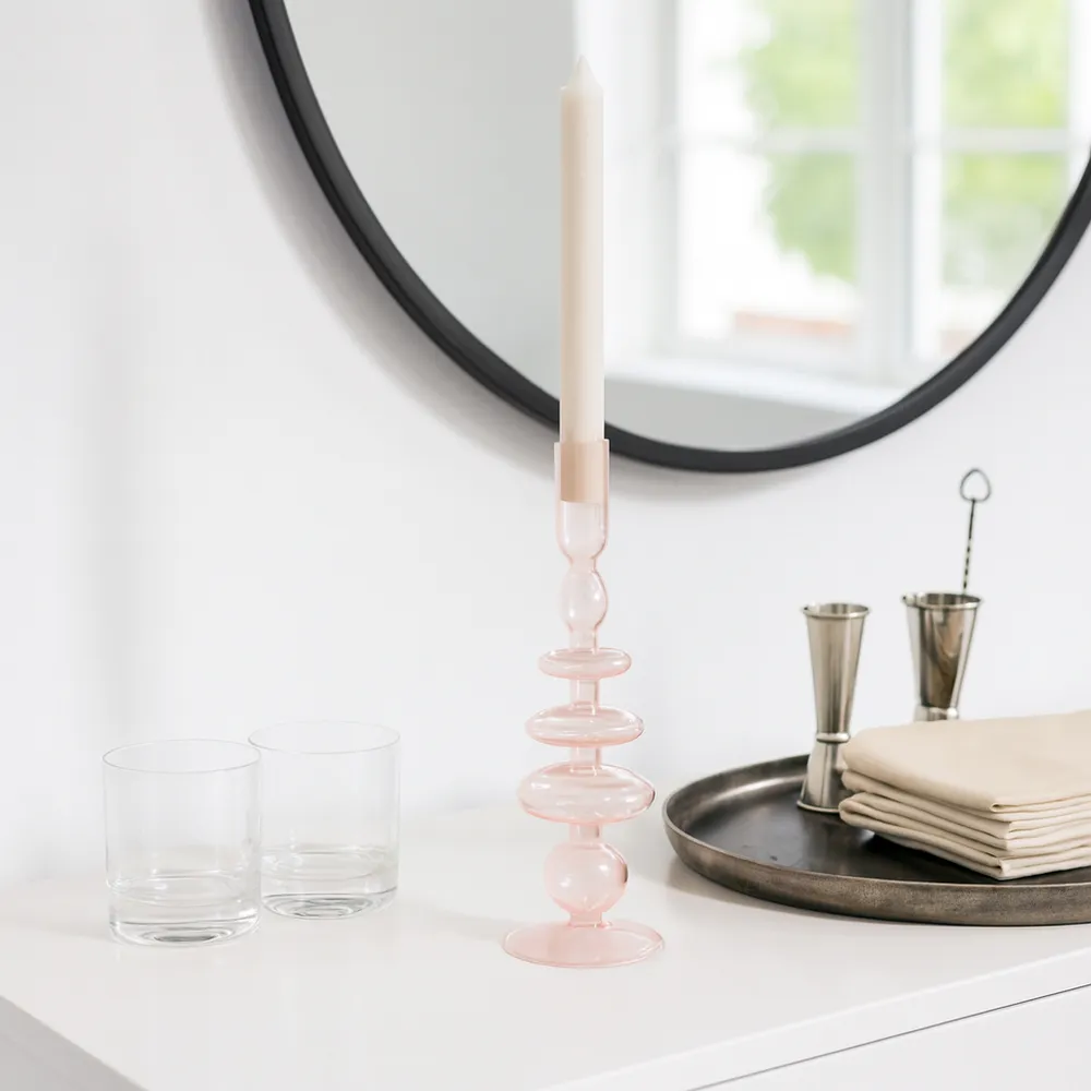 ELLENLAND PINK CANDLE HOLDER 11 (IN)
