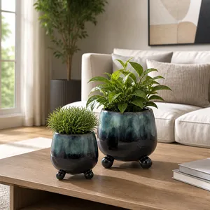 SUTTONOAK SET OF 2 BLUE PLANTER 8 (IN) 11