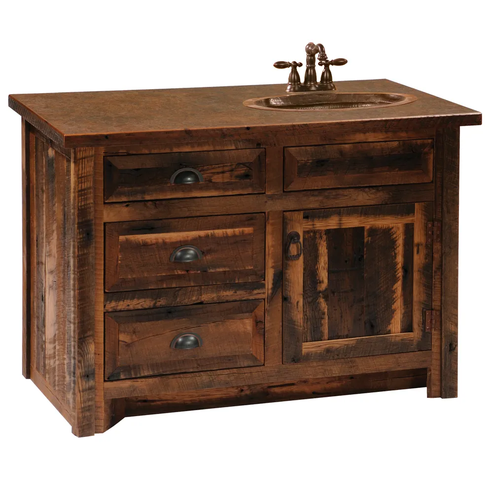 Barnwood Vanity - 36-inch - Barnwood Edged Laminate Top - Sink Right