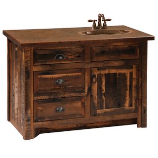 Barnwood Vanity - 36-inch - Barnwood Edged Laminate Top - Sink Right