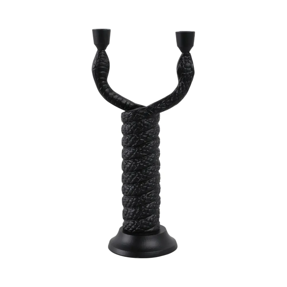 NICOLEHAVEN BLACK CANDLE HOLDER 16 (IN)