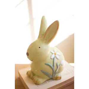 Set of 2 Colorful Faux Concrete Bunnies 4