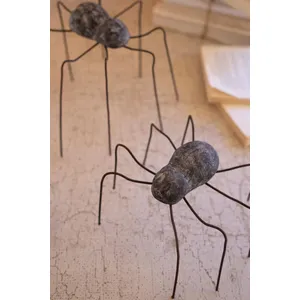 Set of 2 Clay and Wire Spiders 2