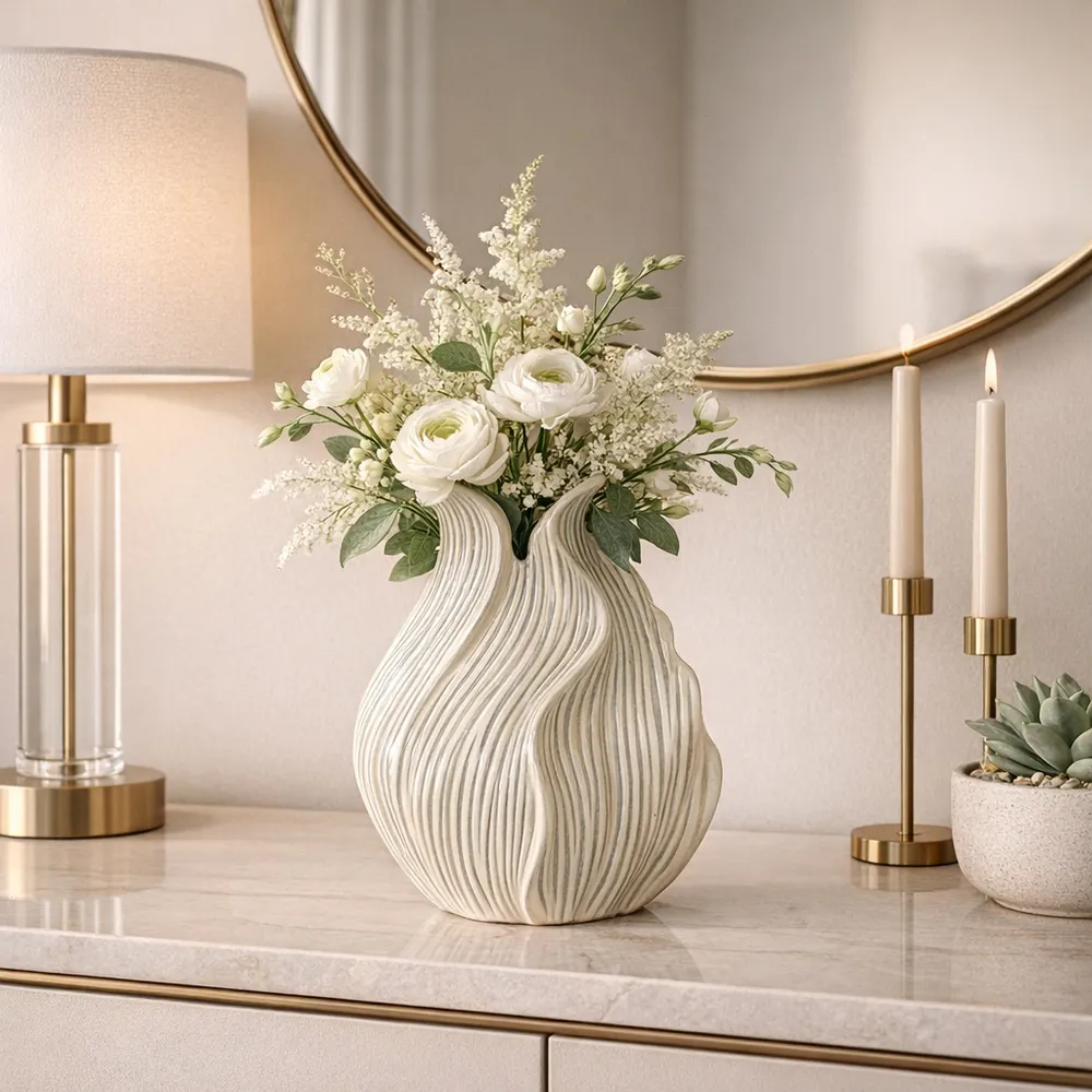 DYLANWORTH WHITE VASE 10 (IN)