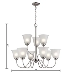 Conway 29'' Wide 9-Light Chandelier - Brushed Nickel 2