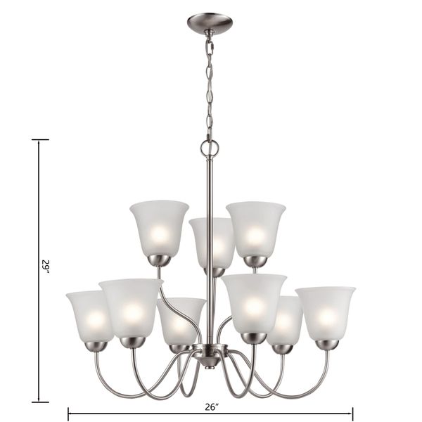 Conway 29'' Wide 9-Light Chandelier - Brushed Nickel