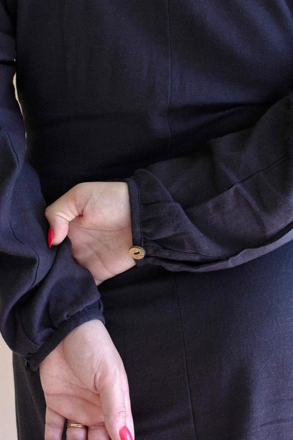 Long-Sleeve Dress with Front-Tie Detail