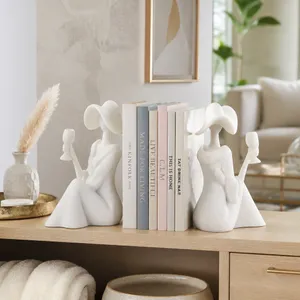 NELLFIELD SET OF 2 WHITE BOOKENDS 8 (IN) 9