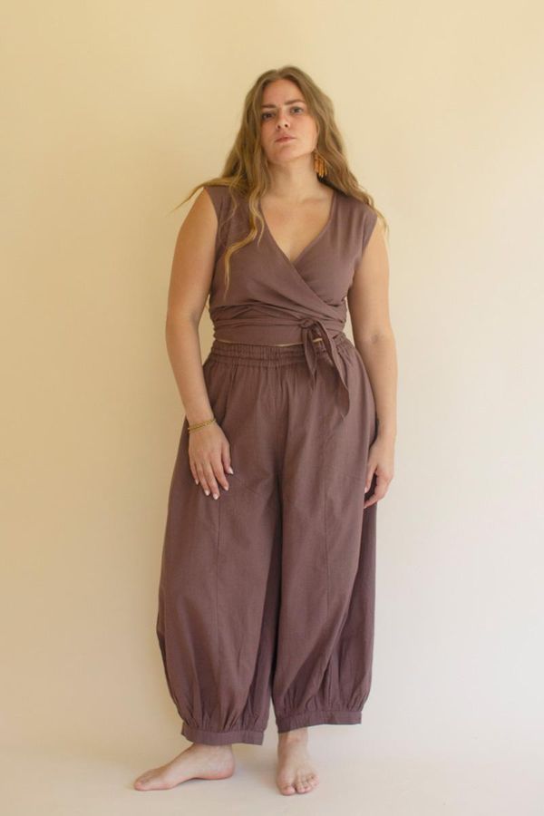 Convertible Wrap Blouse / Mulberry