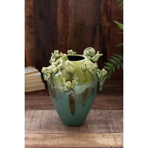 Ceramic Frogs and Snails Vase 4