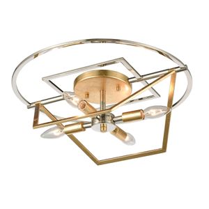Geosphere 18'' Wide 4-Light Semi Flush Mount - Polished Nickel 1