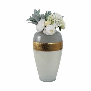 HARKENLAND WHITE GLASS VASE 21 (IN) 3
