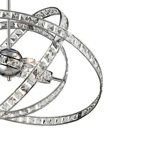 Saturn 24'' Wide 6-Light Chandelier - Chrome 4