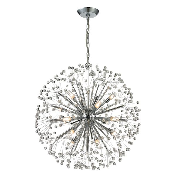 Dandelion 27'' Wide 16-Light Chandelier - Polished Chrome
