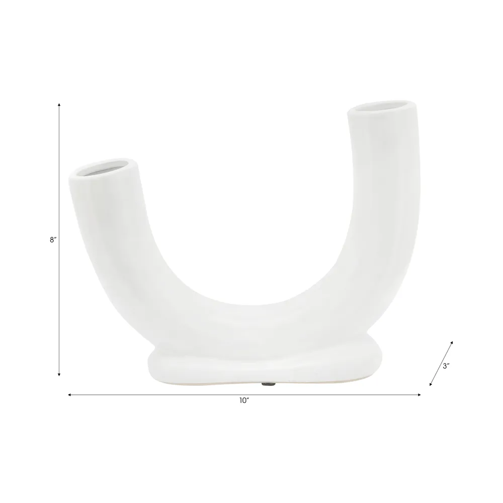 LENNONHAM WHITE VASE 8 (IN)