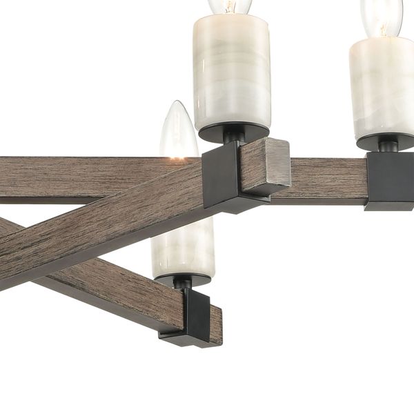 Stone Manor 27'' Wide 6-Light Chandelier - Matte Black