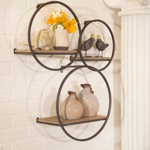 GAIGESTONE SET OF 3 BROWN WALL SHELF 8 (IN) 8