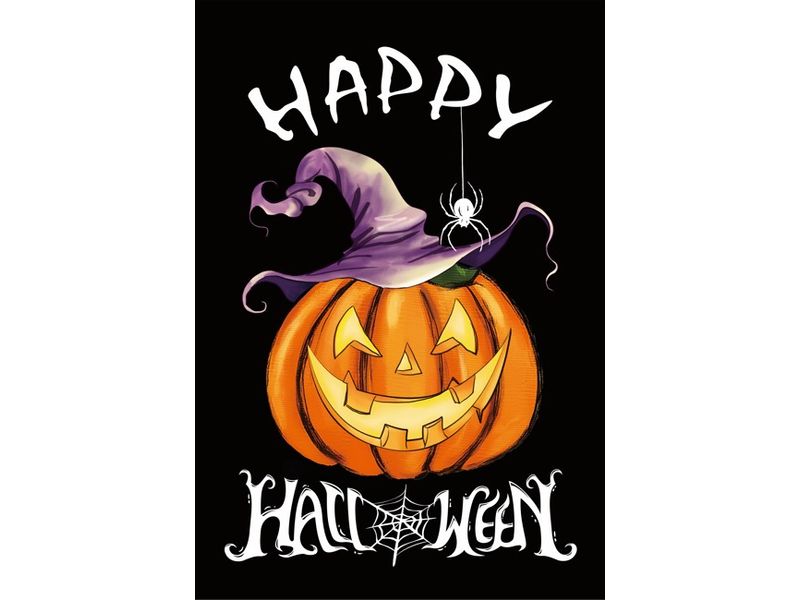 12X18IN HAPPY HALLOWN PUMPKIN 1