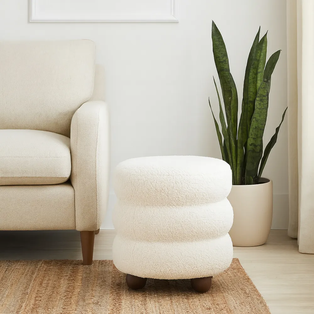 BLAINERIDGE IVORY OTTOMAN 18 (IN)