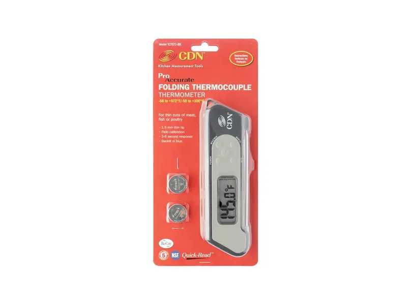 CDN Thermometer, Digital Thermocouple, Folding, ProAccurate QuickRead, Black 4