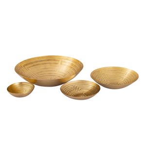Maze Etched Centerpiece Bowl - Brass 2