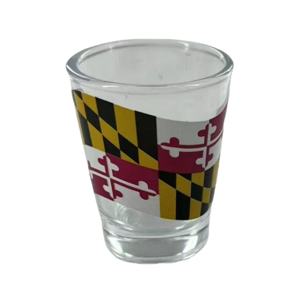 MARYLAND FLAG CLEAR SHOT GLASS