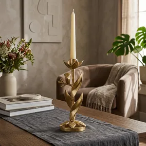 HOLLYMOOR GOLD CANDLE HOLDER 11 (IN) 2
