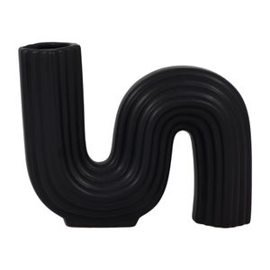 CER, 6" LOOPY VASE, BLACK 1