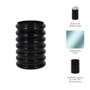 HUTTONSIDE BLACK GLASS VASE 9 (IN) 10