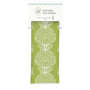 Hydrangea Green Eco Kitchen Tea Towel 5