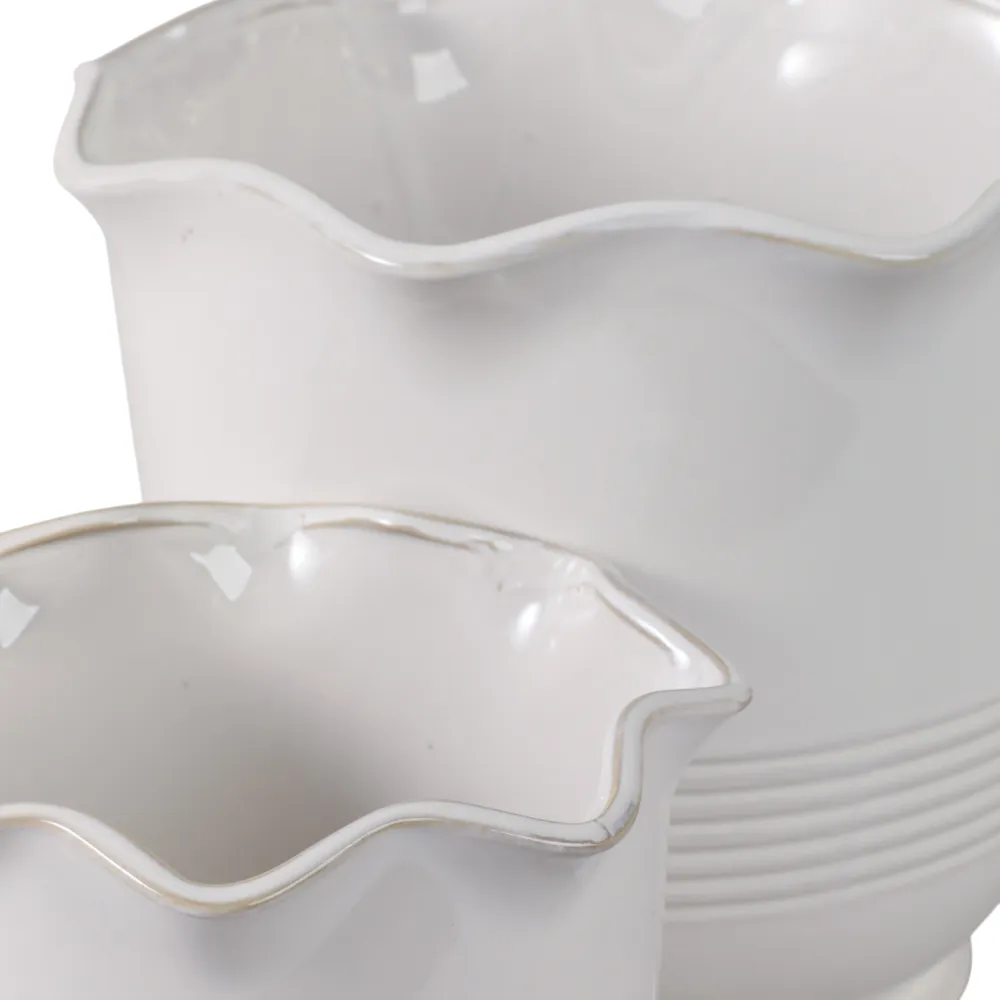 ALECHAVEN SET OF 2 IVORY PLANTER 11 (IN)