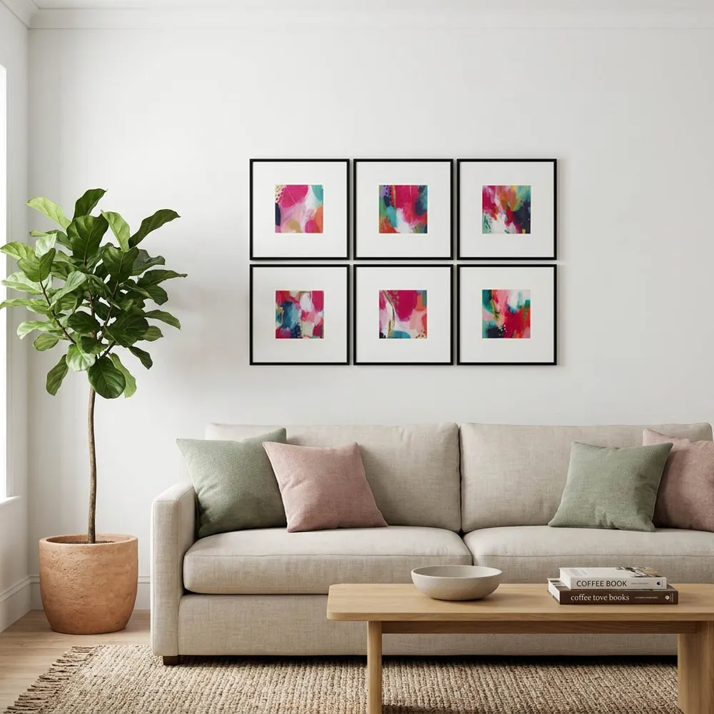 DURBANMILL SET OF 6 WHITE ART 42 (IN)