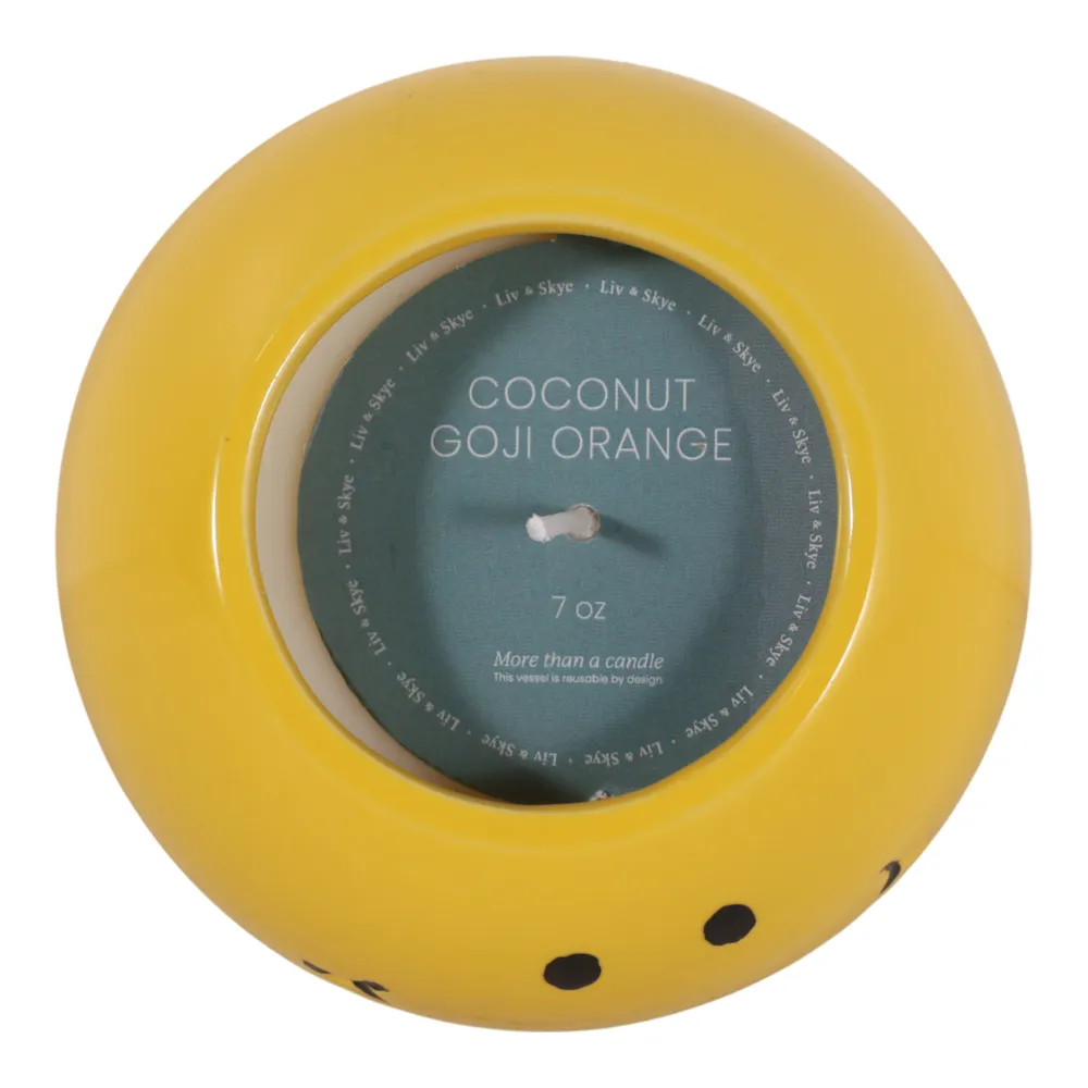 DIXONSTONE COCONUT GOJI SMILEY FACE CANDLE 3 (IN)