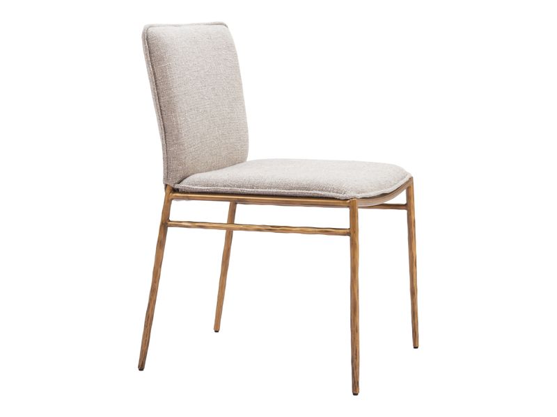 Nordvest Dining Chair Beige & Gold 7